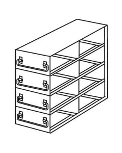 RPI Slide-Out Freezer Rack For 3 Inch High Boxes, 8 Box Capacity, 2 X 4 Array, 11 X 5 1/2 X 13 7/16 High Inches