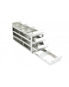 RPI Slide-Out Freezer Rack For Plastic Hinged Boxes (100 Tube Capacity X 2” High), 3x4 Array, 16 1/2 X 8 13/16 X 5 1/2 Inches