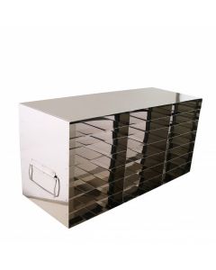 RPI Freezer Rack For 100 Place Slides, Stainless Steel, 3 X 7 Array, Dimensions (Inches) 8 1/2 X 22 1/4 X 11h