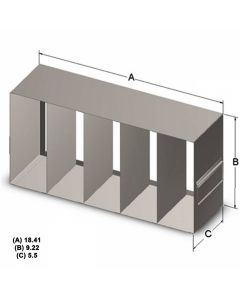 RPI Storage Rack For Upright Freezers, Holds 96-Well Or 384-Well Plates, Rack Dimensions (Inches) 18 1/2 X 5 1/2 X 9 3/16h