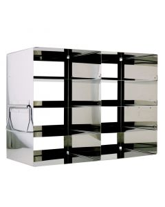 RPI Upright Freezer Rack For Hinged Lid Boxes, 100 Cell Plastic Boxes, 12 1/2 X 5 7/8 X 9 1/4 Inches