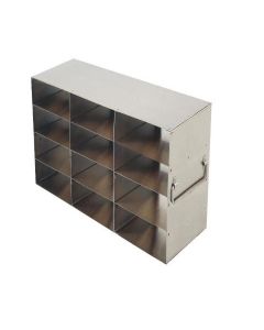 RPI Stainless Steel Freezer Rack For 100 Capacity Hinged Lid Boxes, 3 X 4 Array, 12 Box Capacity, 18 3/4 X 9 1/4 X 5 7/8