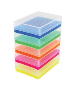RPI Pcr Tube Rack For 0.2ml Micro-Tubes, 8 X 12 Array, Assorted Fluorescent Colors, 5 Per Case