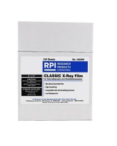 RPI X-Ray Film, Blue Base For Autoradiography And Chemiluminescence, Non-Interleaved, 8 X 10 Inch, 100 Per Package