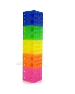 RPI Interlocking Cube Racks, Assorted Colors (Green, Yellow, Pink, Blue, Orange) 5 Per Case