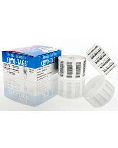 RPI Thermal Transfer Cryo-Tags, 1 Inch Core, 1.50 X 0.50 Inches, 2000 Per Roll