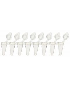 RPI Ultraflux Low Profile Pcr Tubes, White Tube With Clear Cap, 12 Strips Of 8 Tubes Per Case