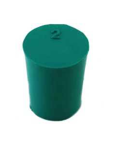 RPI Laboratory Grade Rubber Stoppers, Green Neoprene Rubber, Size #2, 48 Per Pack