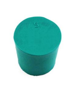 RPI Laboratory Grade Rubber Stoppers, Green Neoprene Rubber, Size #5, 27 X 23 X 25mm, 25 Per Package