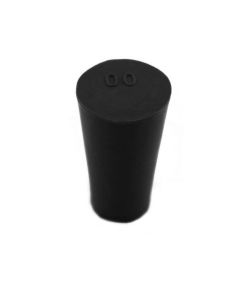 RPI Laboratory Grade Rubber Stopper, Black Sbr Rubber, Size #00, 15 X 10 X 25mm, 90 Per Package