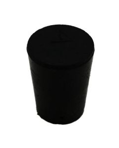 RPI Laboratory Grade Rubber Stopper, Black Sbr Rubber, Size #1, 19 X 14 X 25mm, 52 Per Package