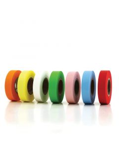 RPI Time Tape, 1 Inch Core, 1/2 Inch Wide, 500 Inches Long, Assorted Rainbow Pack, 24 Rolls Per Case
