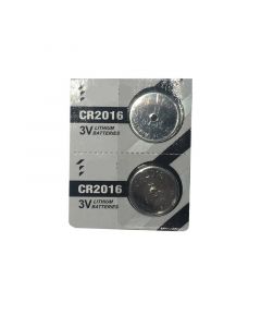 RPI Button Cell Battery, Type Cr2016, 3 Volt, 2 Per Package