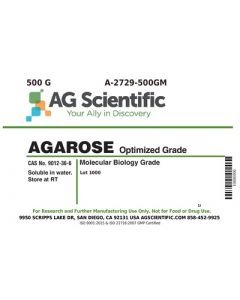 AG Scientific Agarose, for Routine Gel Electrophoresis, 500GM