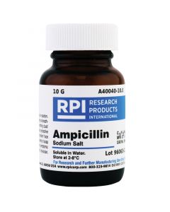 RPI A40040-10.0 Ampicillin Sodium Salt, 10 g, 91 to 102 %