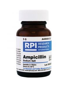 RPI A40040-5.0 Ampicillin Sodium Salt, 5 g, 91 to 102 %
