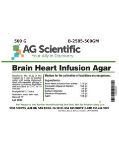 AG Scientific BHI Agar [Brain Heart Infusion Agar], 500 G