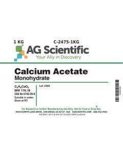 AG Scientific Calcium Acetate Monohydrate, 1 KG