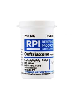 RPI Ceftriaxone Disodium Salt Hemi (Heptahydrate), 250 Milligrams