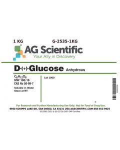 AG Scientific D-(+)-Glucose [Dextrose Anhydrous], 1KG
