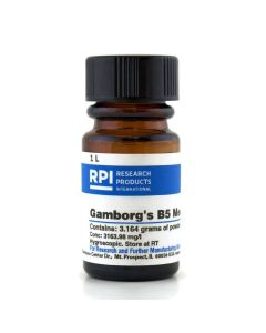 RPI Gamborgs B5 Medium With Vitamins, Powder, 3.16 G Makes 1 Liter