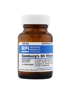 RPI Gamborgs B5 Medium Vitamin Mixture, 28 Grams Of Powder, Makes 250 Milliliters Of Solution