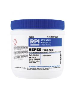 RPI Hepes, Free Acid [N-(2-Hydroxyethyl) Piperazine N-(2-EthanesuLfonic Acid)], 100 Grams