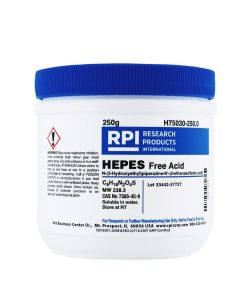 RPI Hepes, Free Acid [N-(2-Hydroxyethyl) Piperazine N-(2-EthanesuLfonic Acid)], 250 Grams