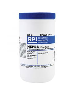 RPI Hepes, Free Acid [N-(2-Hydroxyethyl) Piperazine N-(2-EthanesuLfonic Acid)], 500 Grams