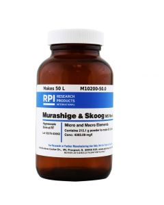 RPI Murashige & Skoog Ms Medium, 215.1 Grams Of Powder, Makes 50 Liters Of Solution