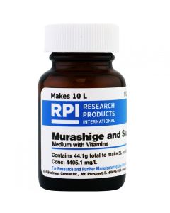 RPI Murashige & Skoog Ms Medium With Vitamins, 44 Grams Of Powder, Makes 10 Liters Of Solution