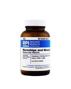RPI Murashige & Skoog Ms Medium With Vitamins, 110 Grams Of Powder, Makes 25 Liters Of Solution
