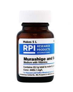 RPI Murashige & Skoog Ms Medium With Vitamins, 22 Grams Of Powder, Makes 5 Liters Of Solution