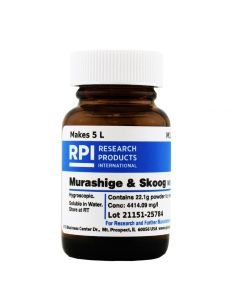 RPI Murashige & Skoog Ms Medium With Gamborgs B5 Vitamins, 22 Grams Of Powder, Makes 5 Liters Of Solution