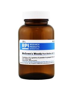 RPI Mccowns Woody Plant Medium With Vitamins, Powder, 61.5g Makes 25 Liters