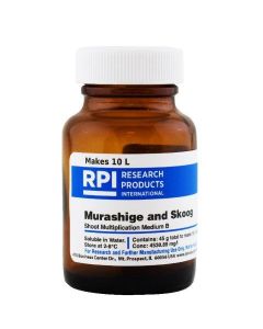 RPI Murashige & Skoog Shoot MuLtiplication Medium B, 45 Grams Of Powder, Makes 10 Liters Of Solution