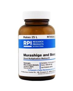 RPI Murashige & Skoog Shoot MuLtiplication Medium B, 112.5 Grams Of Powder, Makes 25 Liters Of Solution