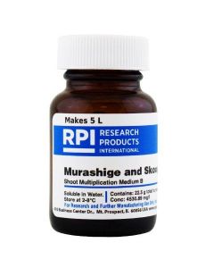 RPI Murashige & Skoog Shoot MuLtiplication Medium B, 22.5 Grams Of Powder, Makes 5 Liters Of Solution