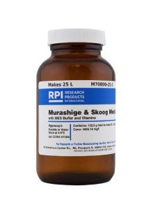 RPI Murashige & Skoog Medium With Mes Buffer And Vitamins, 122.5 Grams Of Powder, Makes 25 Liters Of Solution