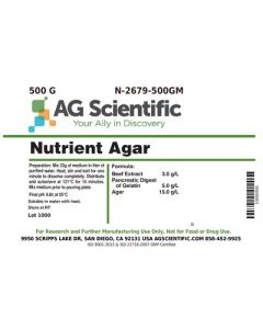 AG Scientific Nutrient Agar, 500 G