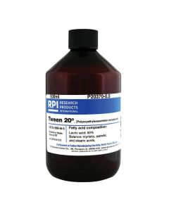 RPI Tween 20 [Polyoxyethylenesorbitan Monolaurate], 500 Milliliters