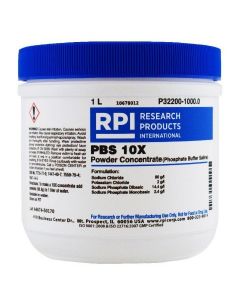 RPI Pbs [Phosphate Buffered Saline], 10x Powder Concentrate, White GranuLar Powder, 98.6g Make 1 Liter