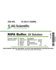 AG Scientific RIPA Buffer 2X Solution, 250 ML