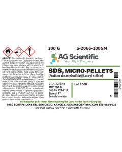 AG Scientific SDS, Micro-Pellets [Sodium Dodecyl Sulfate]