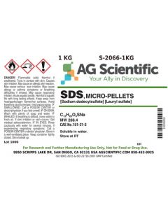 AG Scientific SDS, Micro-Pellets [Sodium Dodecyl Sulfate], 1KG