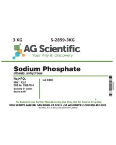 AG Scientific Sodium Phosphate Dibasic, Anhydrous, 3 KG
