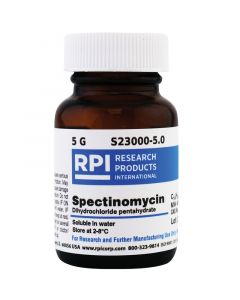 RPI Spectinomycin Dihydrochloride Pentahydrate, 5 Grams