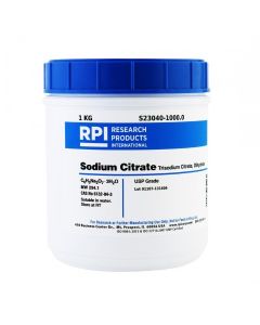 RPI Sodium Citrate, Trisodium Salt, Dihydrate, [Citric Acid, Trisodium Dihydrate], 1 Kilogram