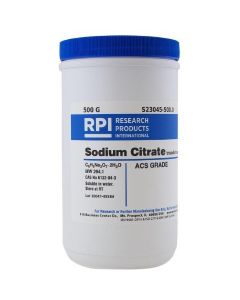 RPI Sodium Citrate, Trisodium Salt, Dihydrate, Acs Grade, 500 Grams