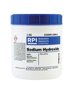 RPI Sodium Hydroxide Pellets, Acs Grade, 1 Kilogram